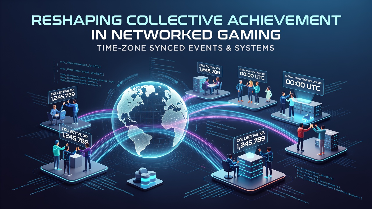 Networked players coordinating across global time zones during a synced in-game event on multiple digital platforms