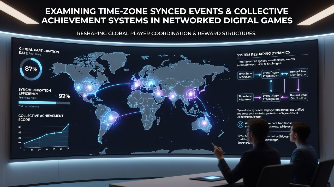 Data visualization dashboard showing participation heatmaps across multiple time zones during a collective gaming achievement event