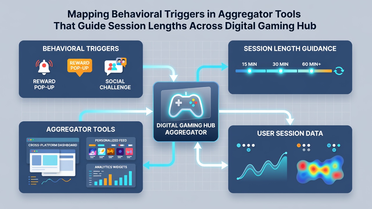 Analytics dashboard displaying session duration patterns and trigger points in digital gaming aggregators
